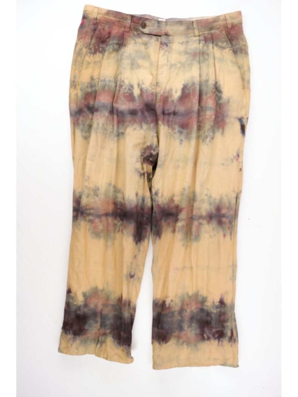 Hilti Chino Men's Trousers Cotton Tie Dye 5 Pocket 35 X 27.5 Wide Leg Pleated